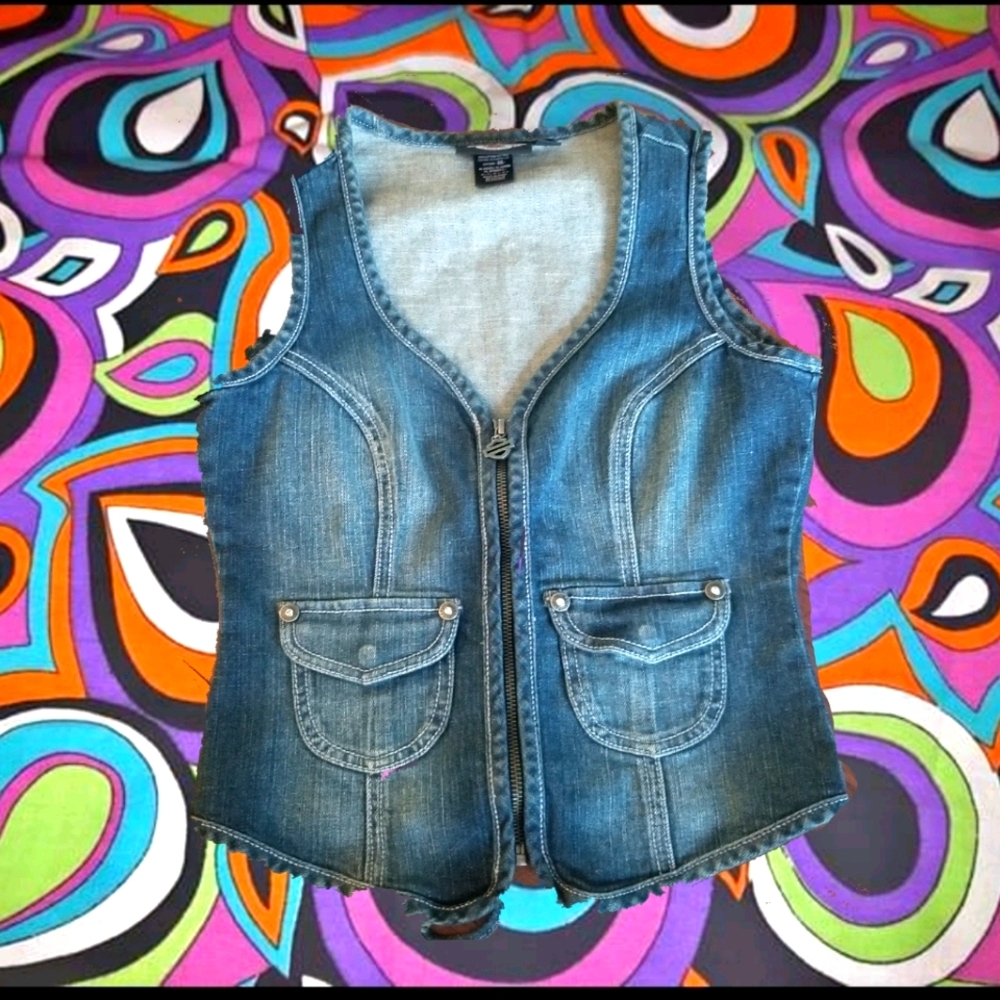 Harley Davidson denim vest